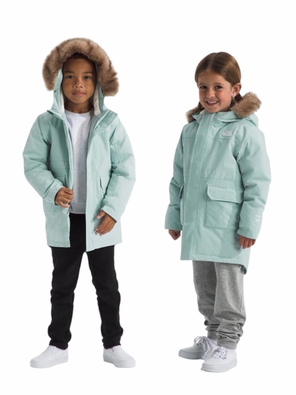 🦋The North Face Kids Arctic Down Parka Waterproof Hooded Coat Faux Fur size-7